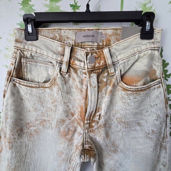 Acid Wash Hudson Skinny Distressed Jeans - Picture 3 of 13